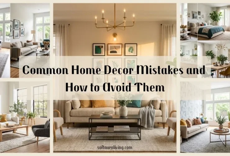 Common home decor mistakes and how to avoid them with living room makeover ideas, furniture layout, rug size comparison, and modern home decorating tips