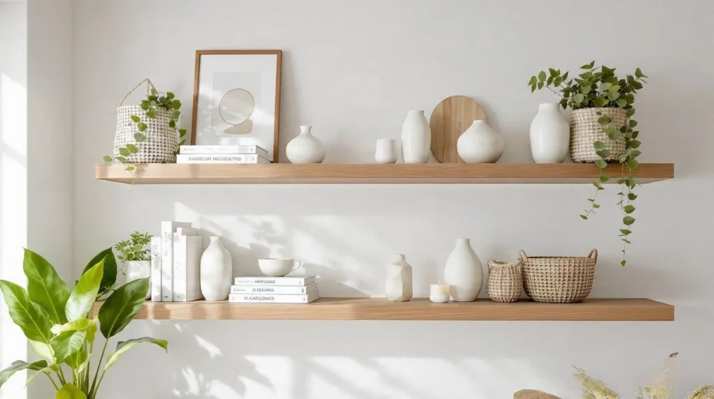DIY floating shelves for affordable home decor