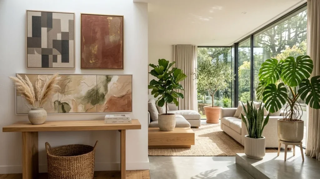 Indoor plants adding natural beauty to modern home decor