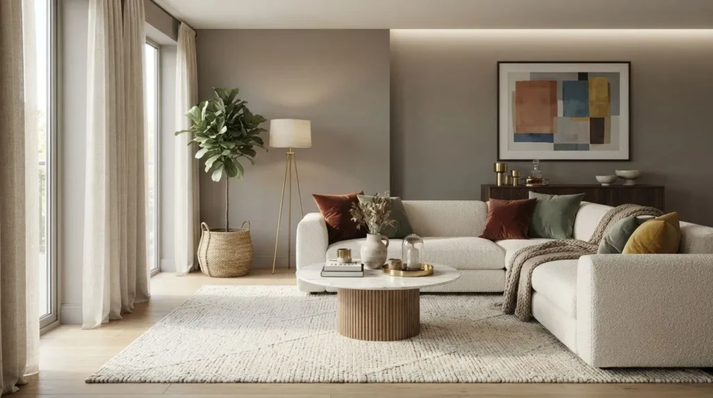 Choosing one primary style doesn't mean every item must match perfectly. Instead, use it as a guide to create consistency while allowing room for personal touches.
Why Is a Consistent Style Important?
A cohesive design style makes decorating easier because every purchase supports the overall look of your home.
Benefits include:
Better visual harmony
Easier furniture selection
Smarter shopping decisions
Less clutter
Timeless interiors
When colors, materials, and furniture styles complement one another, your home feels professionally designed rather than randomly decorated.
Which Home Decor Items Should You Buy First?
Building a home doesn't require buying everything immediately. Start with the essentials before adding decorative accents.
Essential Living Room Decor
The living room is the main gathering space where family and friends spend quality time together.
Begin with these essentials:
Comfortable sofa or sectional
Coffee table
Area rug
TV stand or console table
Accent chair (if space allows)
Floor lamp
Wall art
Throw pillows
Indoor plants
Decorative tray
These pieces establish both function and style while providing a strong foundation for future decorating. Need more inspiration? Browse our living room decor guide for furniture arrangement, color palettes, and styling ideas.
Must-Have Bedroom Decor
Bedrooms should feel calm and relaxing.
Prioritize:
Quality bed frame
Comfortable bedding
Nightstands
Table lamps
Curtains or blinds
Mirror
Dresser
Soft throw blanket
Layering textiles such as cotton, linen, or velvet creates warmth and adds texture without overwhelming the room. You can also explore our bedroom decor guide for more ideas on creating a relaxing and stylish retreat.
Kitchen and Dining Decor Essentials
Decor in these spaces should combine beauty with practicality.
Consider adding:
Decorative centerpiece
Dining table runner
Stylish pendant lighting
Open shelving
Storage baskets
Decorative bowls
Wall shelves
Small indoor plants
Simple accessories can instantly make everyday spaces feel more inviting.
Entryway Decor Ideas
Your entryway is the first space visitors see, making it an important part of your home's overall style.
Useful additions include:
Console table
Large mirror
Decorative bowl for keys
Shoe storage bench
Wall hooks
Basket for everyday essentials
Even a small entryway can feel organized with carefully selected home accessories.
How Can You Match Home Decor Items Like a Designer?
Professional-looking interiors aren't created by expensive furniture alone. Designers use color, texture, scale, and balance to create visually appealing spaces.