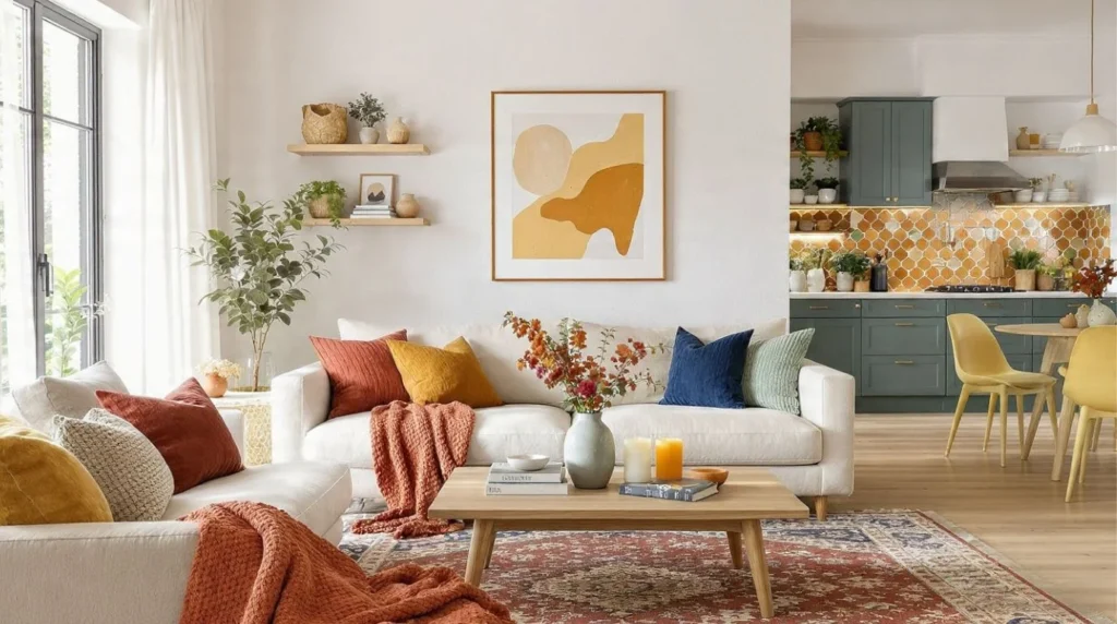 Beautiful budget-friendly home interior showing affordable modern decorating ideas with Scandinavian-inspired decor.
