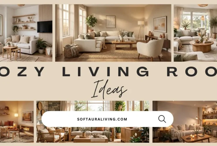 Cozy living room ideas featuring warm neutral interiors, modern furniture, soft textures, and inviting home decor inspiration