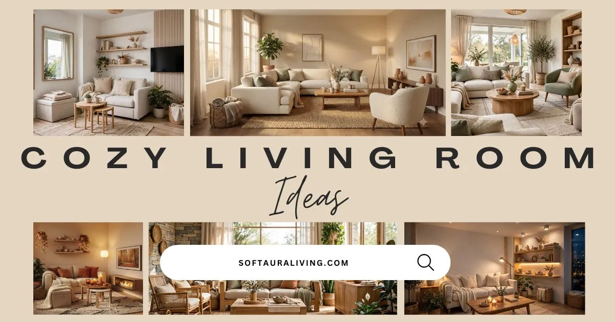 Cozy living room ideas featuring warm neutral interiors, modern furniture, soft textures, and inviting home decor inspiration
