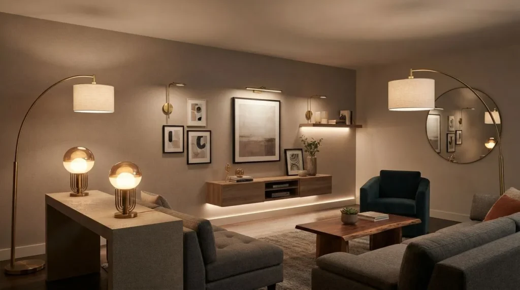 living room lighting without ceiling lights