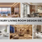 Luxury Living Room Design Ideas for modern homes featuring premium furniture, elegant lighting, marble finishes, and luxury decor.